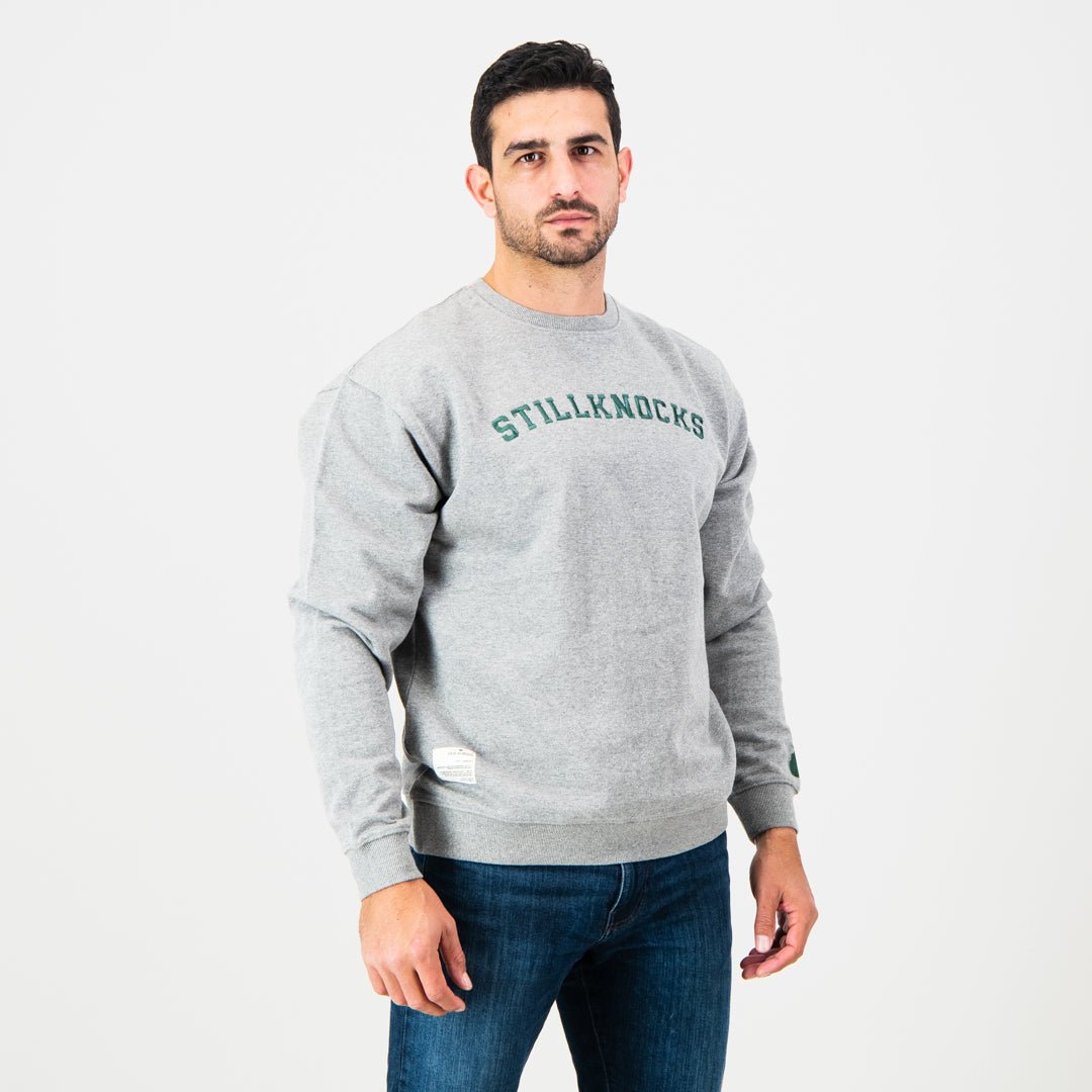 Stillknocks Varsity Crew Neck - Grey Melange - Old School