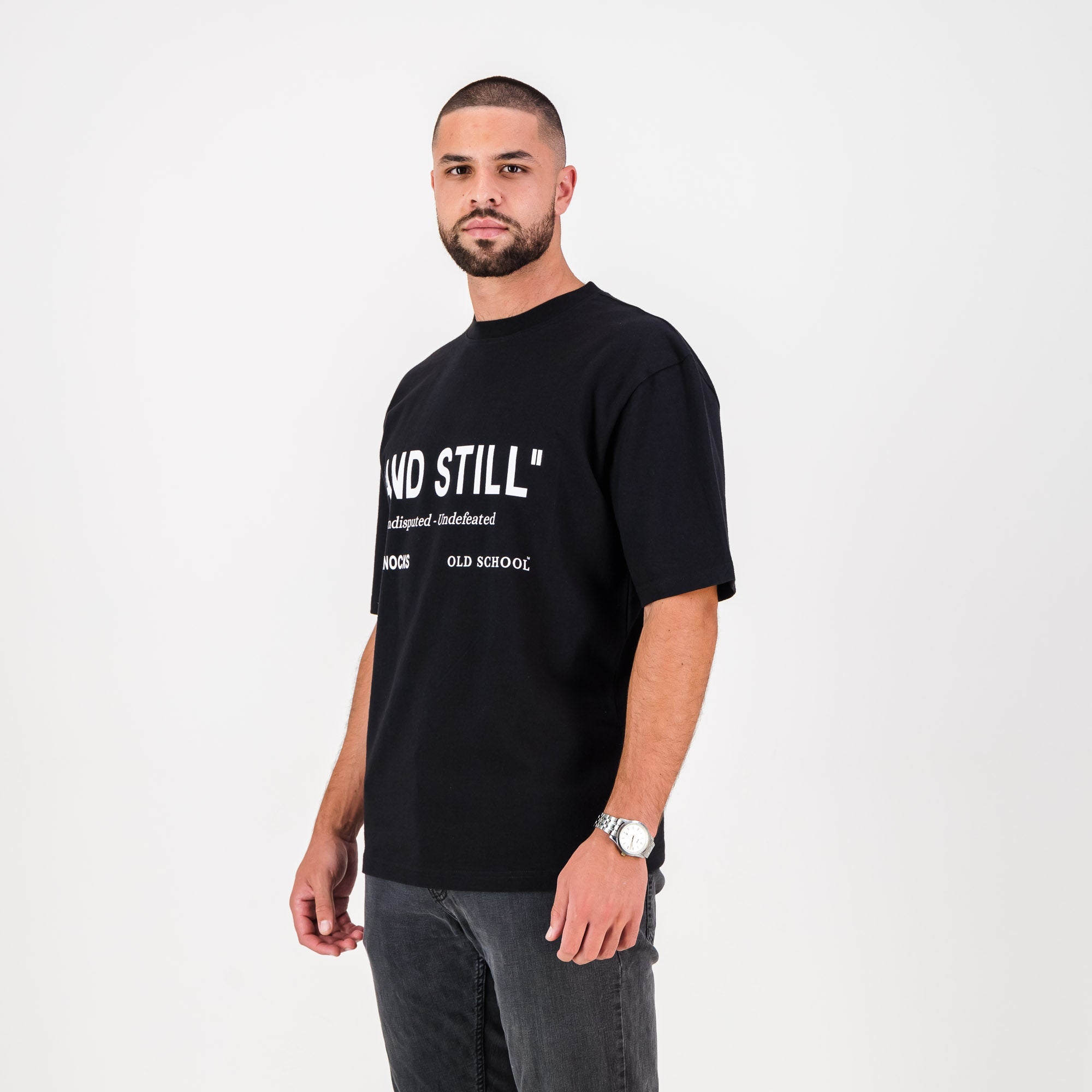 Stillknocks Winning Boxy Tee - Black - Old School