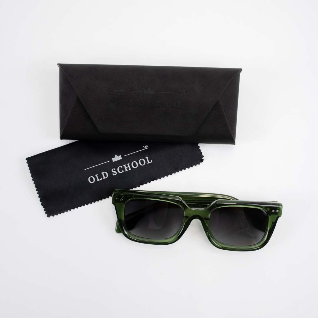 Rectangular Green Frame with Polarized Lenses - OS Sunglasses - Old School SA